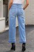 Raw Hem High Waist Straight Leg Loose Jeans